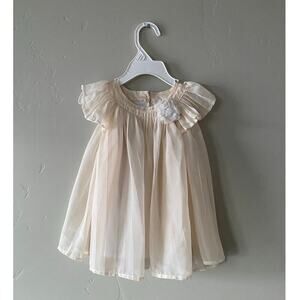 Joe Fresh Baby Girl IvoryPleated Dress Size 6-12m